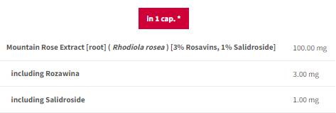 Rhodiola Rosea 500 mg | 100 mg extrakt z koreňového výťažku - 90 kapsúl