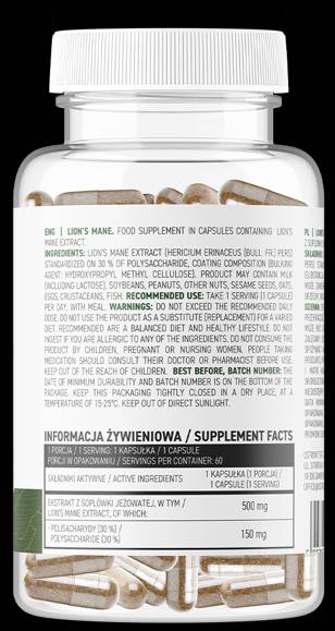 Lion's Mane 500 mg / vege 60 kapsúl