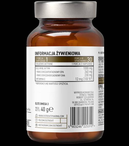 Elite Omega 3 1 000 mg + vitamín E 30 gélové kapsuly