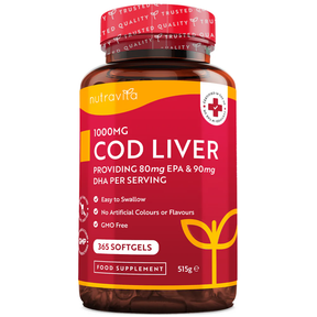 Cod liver oil 1000 mg – 365 softgels - Nutra Best Europe