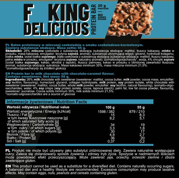 F ** CKing Delicious Protein Bar - 55 gramov