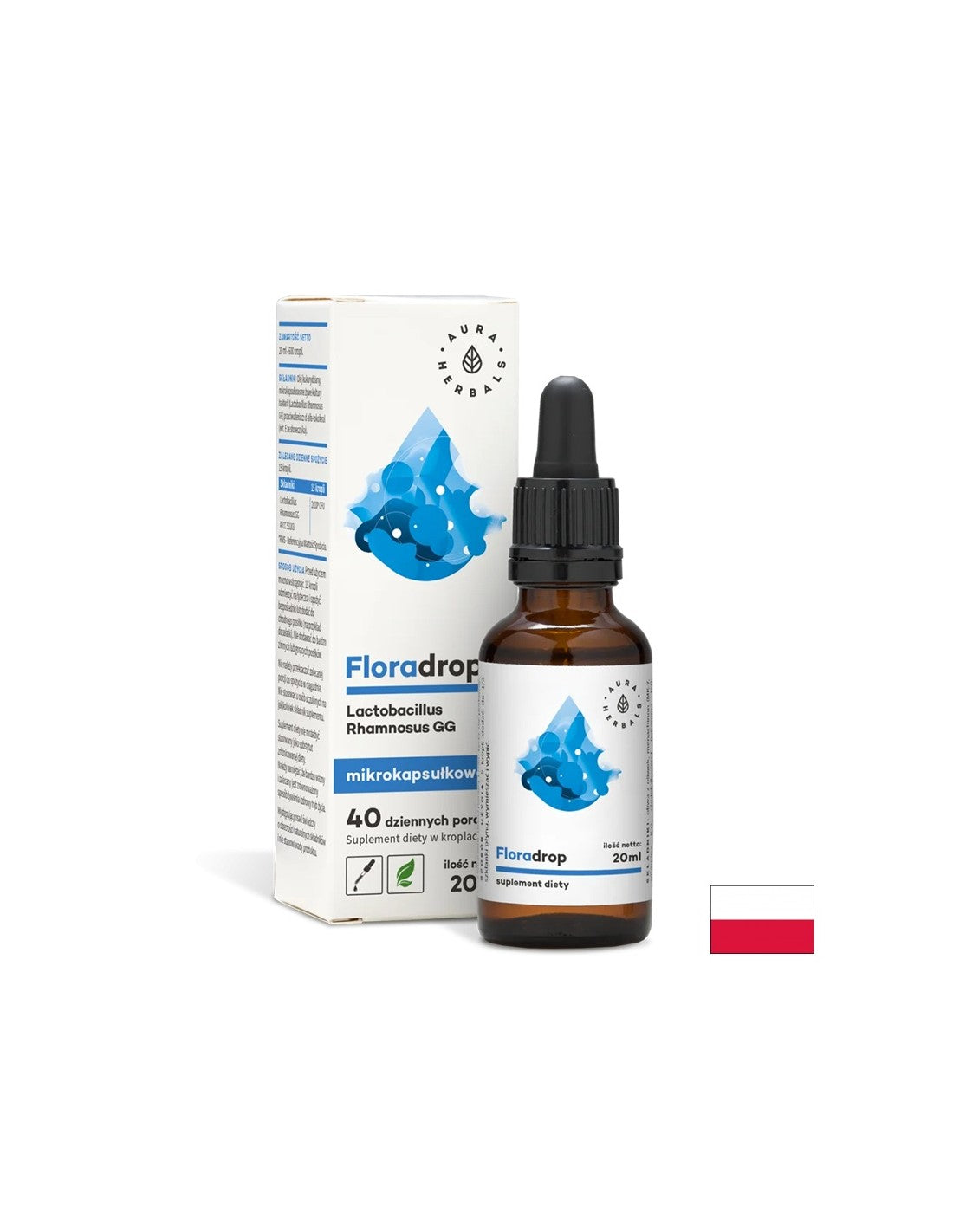 Floradrop /Probiotické kvapky 2 miliardy aktívnych probiotík/, 20 ml <tc>Aura Herbals</tc>