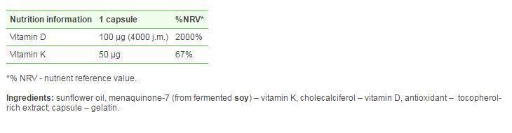 Zlato-Vit D3 + K2 30 kapsuly