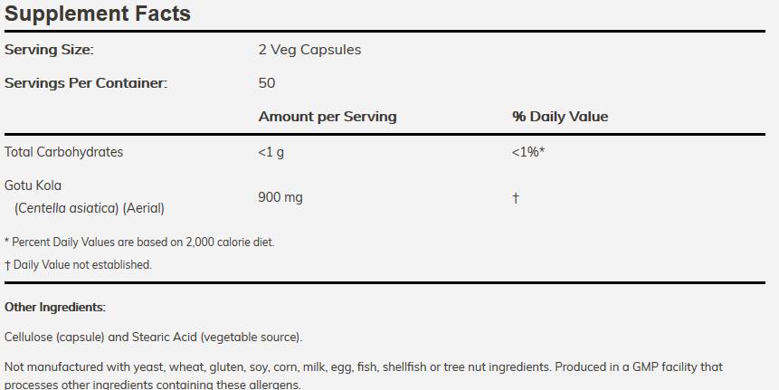 Gutu Kola 450 mg - 100 kapsúl