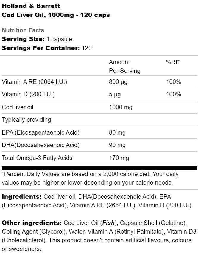 Olej z tresčej pečene 1 000 mg - 60 gélových kapsúl