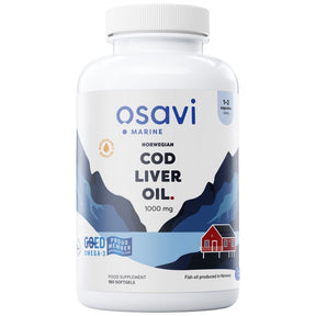 Norwegian Cod Liver Oil 1000 mg | Lemon Flavored - 180 Gel capsules - Nutra Best Europe