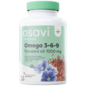 Omega 3-6-9 Flaxseed Oil 1000 mg - 120 Softgels - Nutra Best Europe