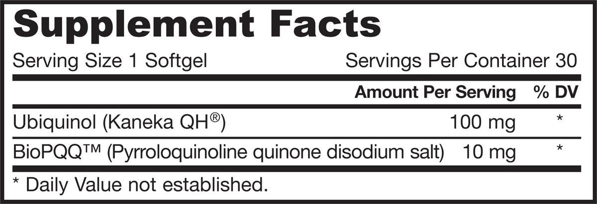 QH + PQQ (ubichinol + pyrrolochinolín chinón) - 30 gélových kapsúl