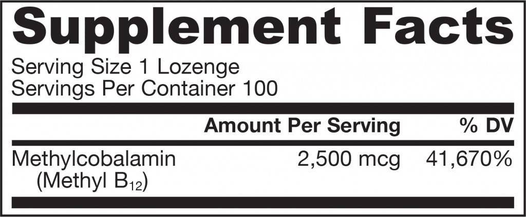 Metyl B -12 2500 mcg - 100 sublingválnych tabliet