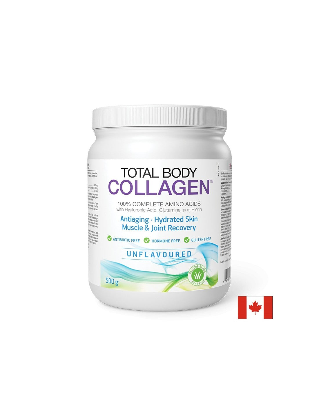 Hydrolyzovaný hovädzí kolagén, s kyselinou hyalurónovou, glutamínom a biotínom - Total Body Collagen™, 500 g <tc>Natural Factors</tc>