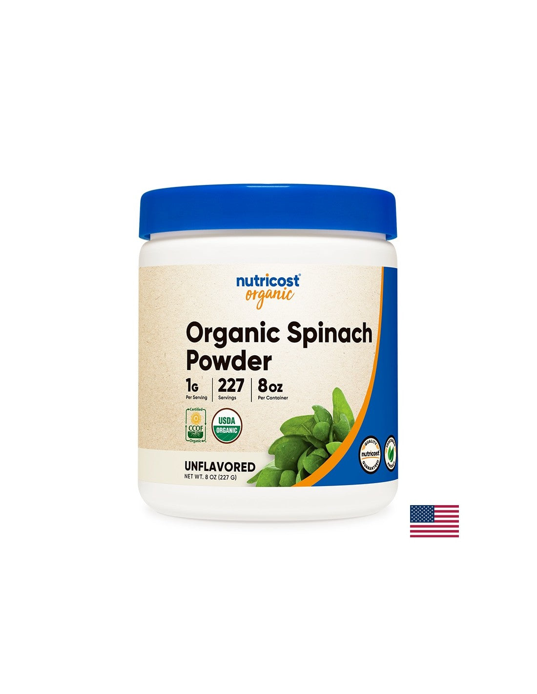 Bio špenátový prášok - tón, vitalita a silná imunita, 227 g (prášok) <tc>Nutricost</tc>