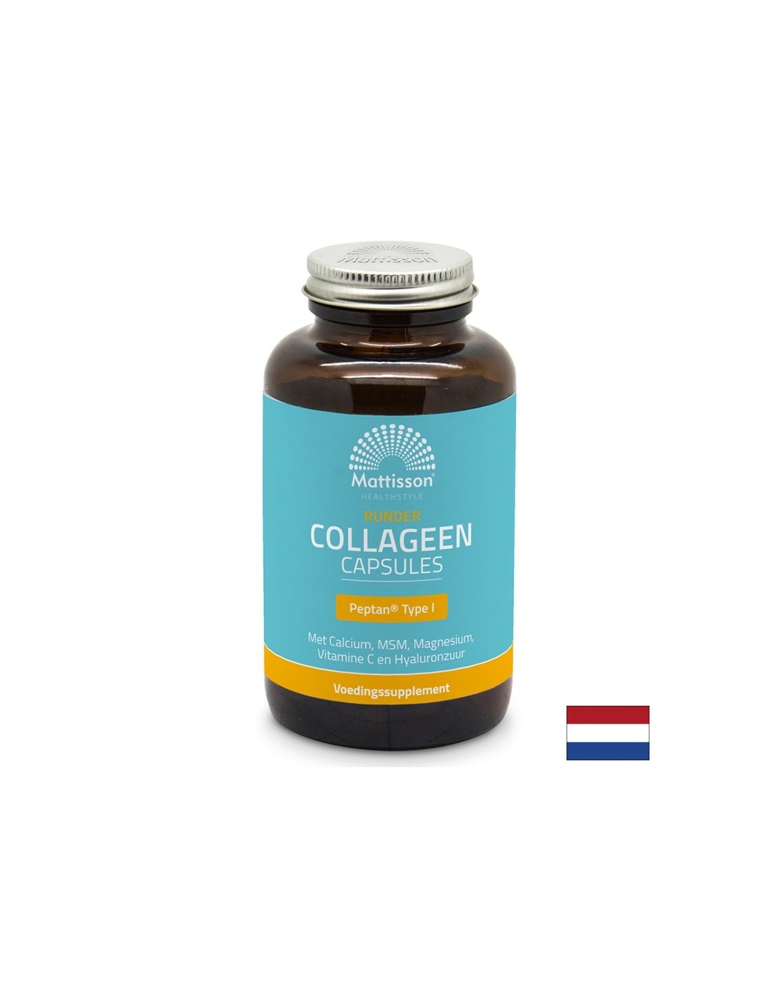 Kolagén (typ 1) s vápnikom, horčíkom, MSM, vitamínom C a kyselinou hyalurónovou - Runder Collagen Peptan, 180 kapsúl <tc>Mattisson Healthstyle</tc>