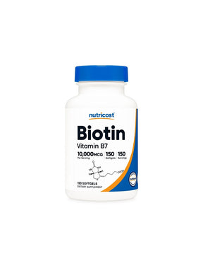 Hair, skin and nails - Biotin, 10000 µg x 150 softgel capsules - Nutra Best Europe