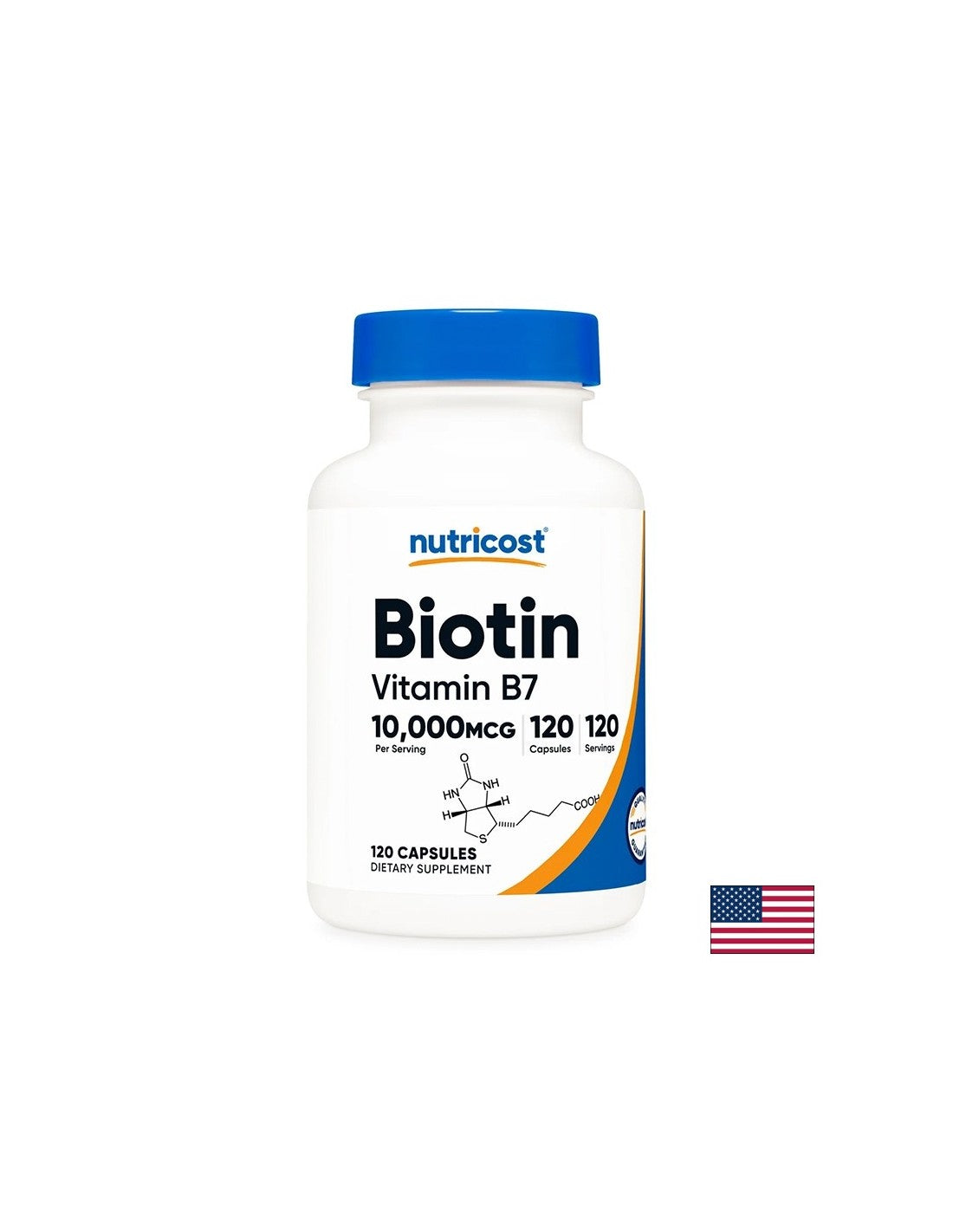 Vlasy, koža a nechty - biotín (vitamín B7), 10000 µg x 120 kapsúl