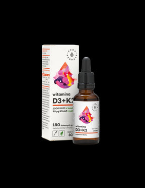 Bones and Teeth - Vitamin D3 + K2, 30 ml drops Aura Herbals - Nutra Best Europe