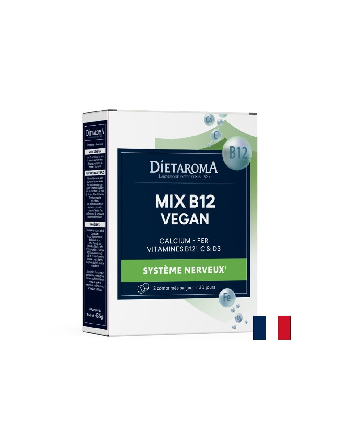 Kostný systém a obeh - vitamín B12 + železo, vápnik, vitamín C a D3 (vegánsky vzorec), 60 tabliet