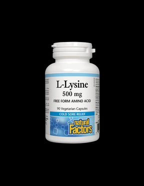 Herpes Simplex, Osteoporosis & Heart Health - L-Lysine 500mg, 90 Capsules Natural Factors - Nutra Best Europe