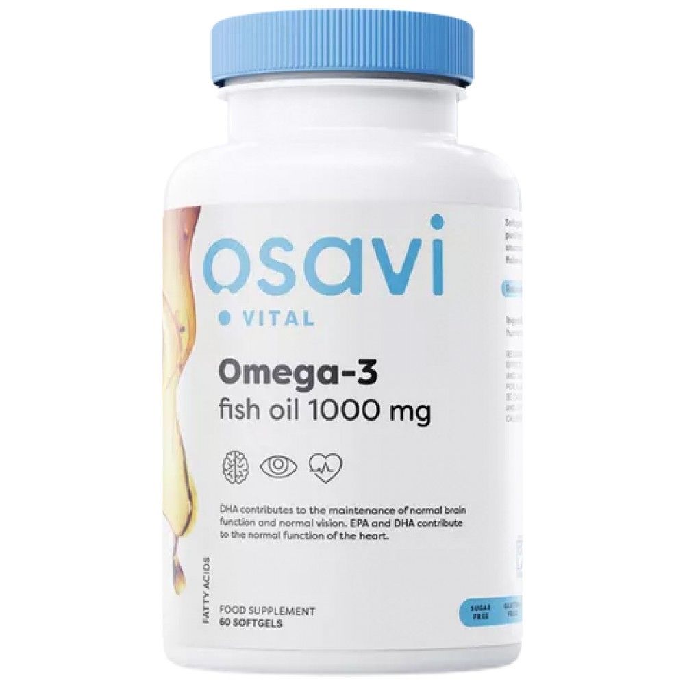 Omega 3 rybí olej 1 000 mg | Molekulárne destilované - 60 gélových kapsúl