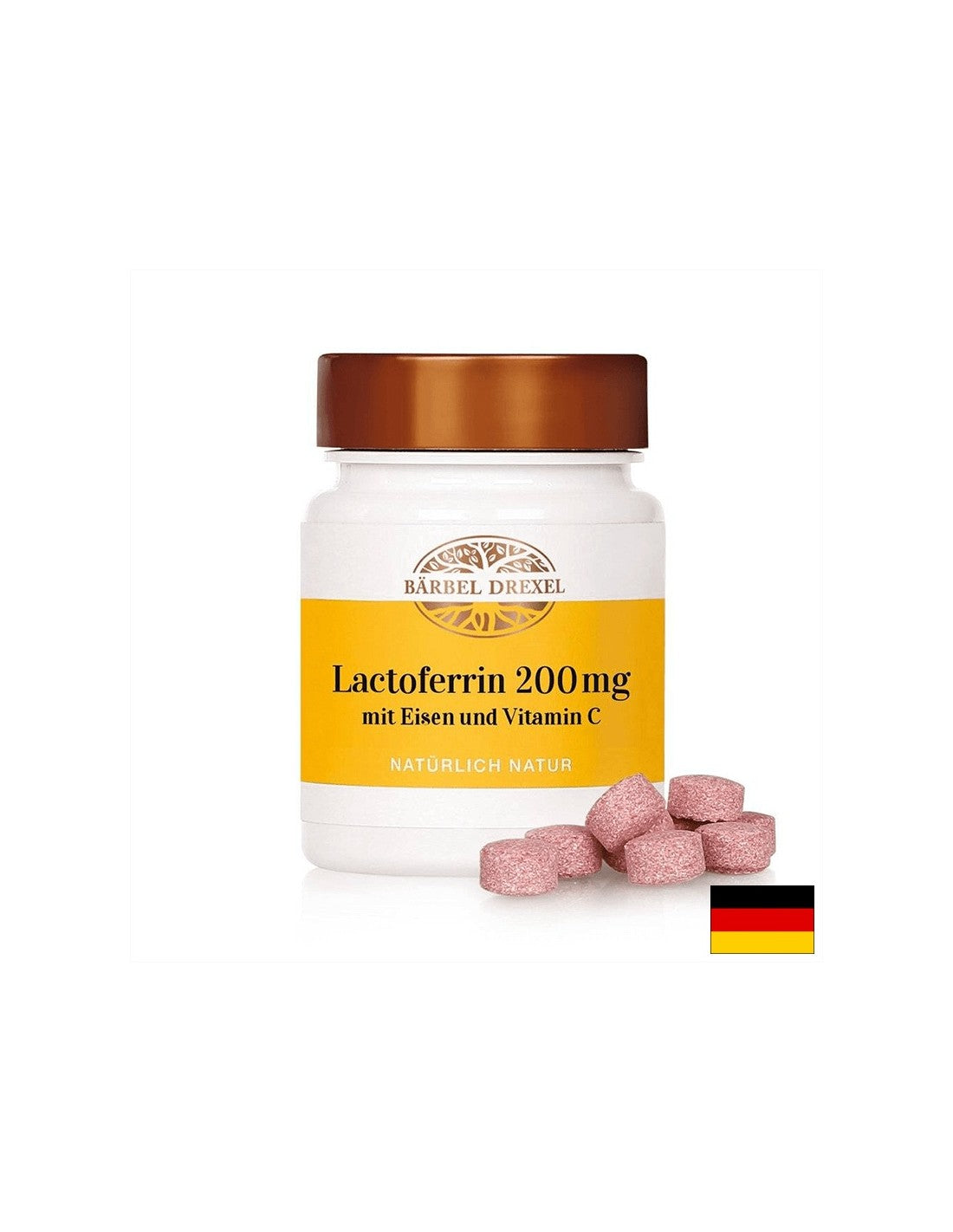 Laktoferín + železo a vitamín C z ružových bok