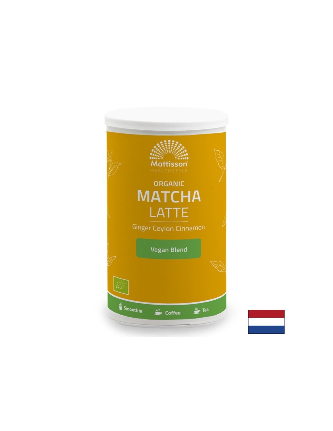 Matcha, zázvor a cejlónska škorica Latte organické, 140 g prášku <tc>Mattisson Healthstyle</tc>