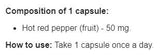 Cayenne Pepper 50 mg - 100 kapsúl