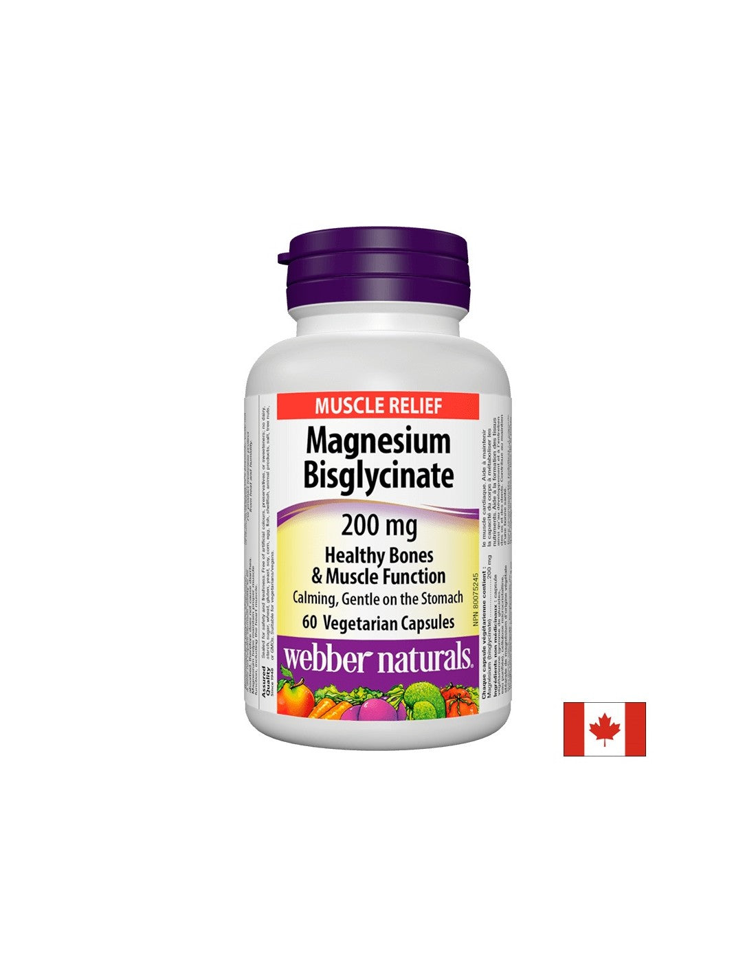 Magnézium bisglycinát/magnézium (bisglycinát) 200 mg x 60 kapsúl <tc>Webber Naturals</tc>