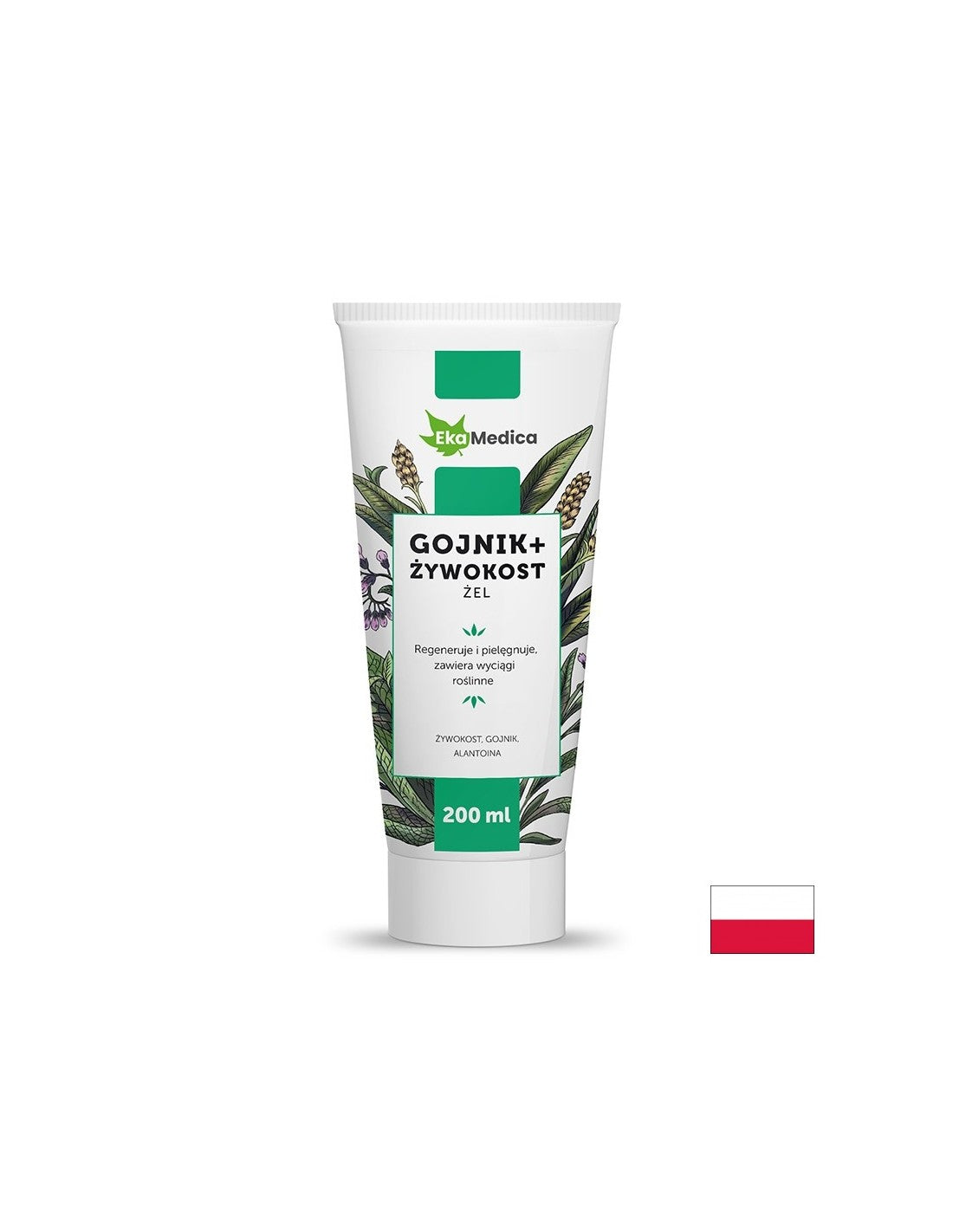 Masážový gél so šalviam čajom a čiernym Comfrey, 200 ml Ekamedica