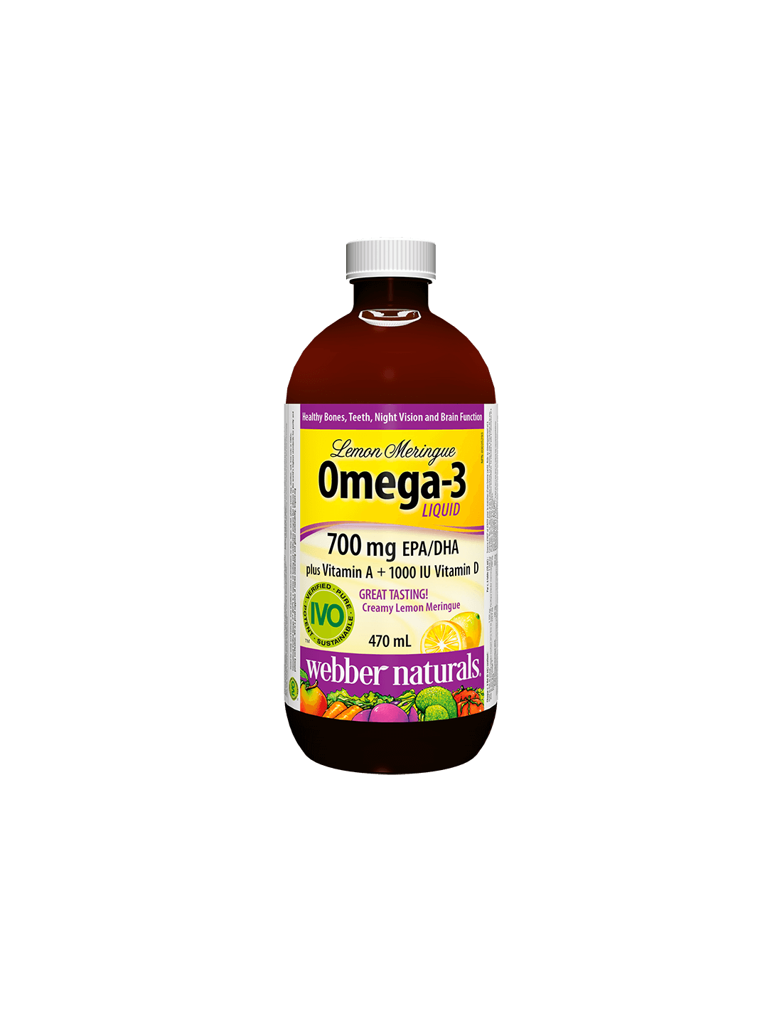 Omega-3 tekutina plus vitamín A + vitamín D3-Omega-3, 1233 mg (700 mg EPA/dha) + vitamín D3 a A, 470 ml