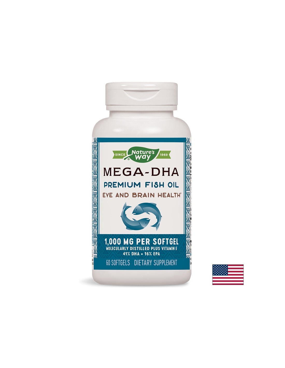 Mega -dha rybí olej 1000 mg - 60 kapsúl