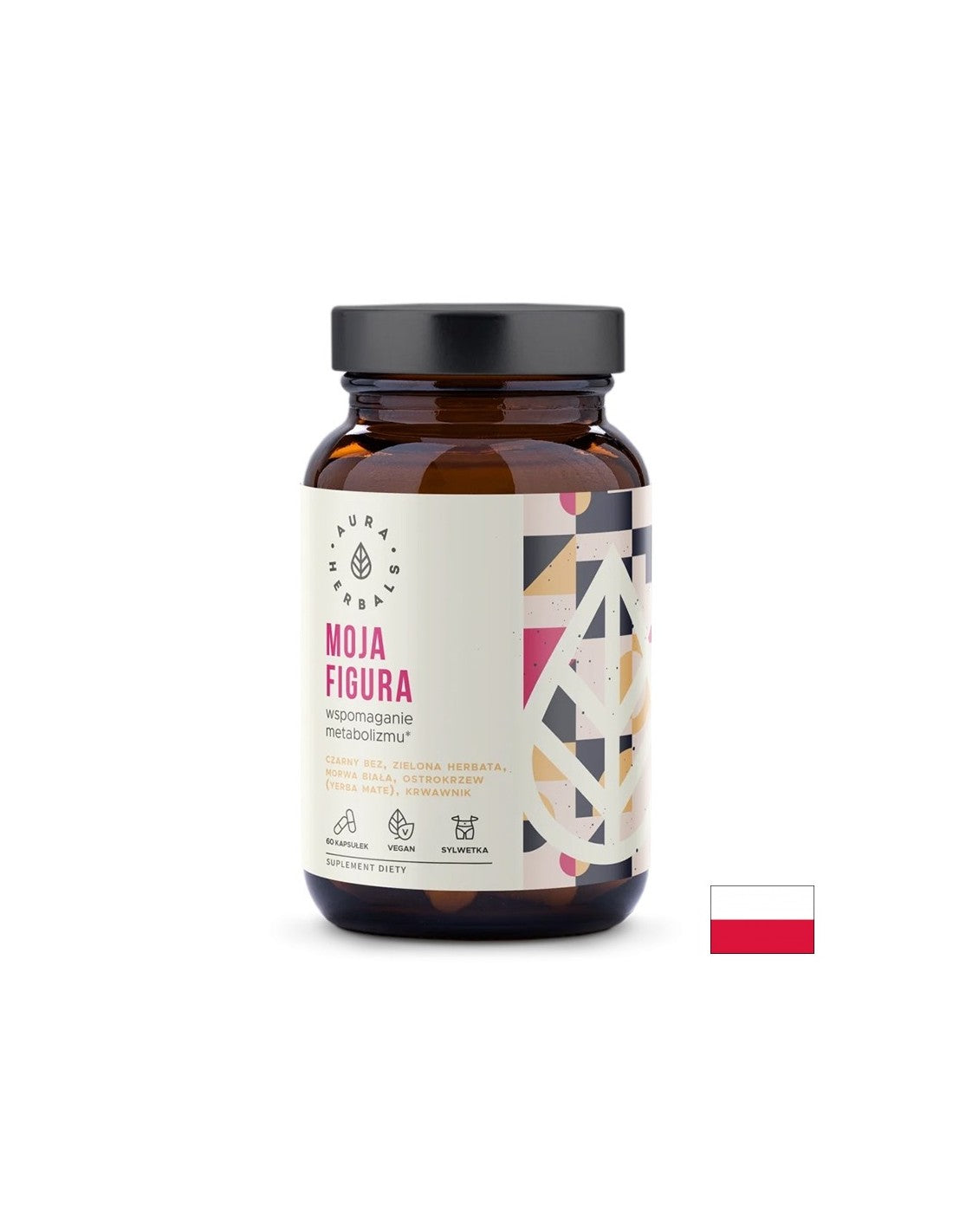 Metabolizmus (vzorec s čiernym ním, zeleným čajom, bielym moruše, Yerba Mate a Yarrow), 60 kapsúl