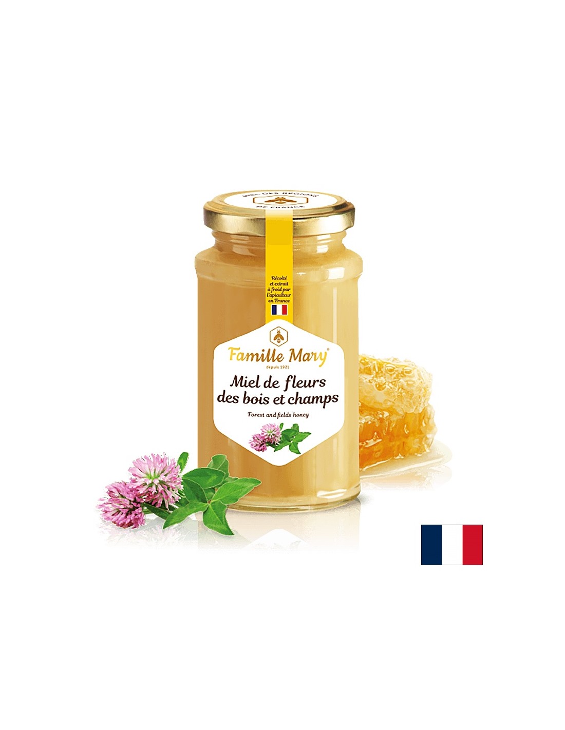 Miel de Fleurs des Bois et Champs /Honey Bytice of Field a Forest Flowers and Herbs, 360 G Famille Mary