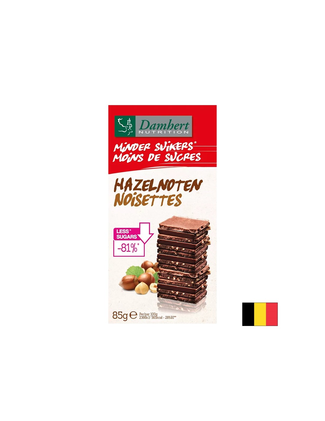 Mliečna čokoláda s lieskovými orechmi (bez cukru), 85 g