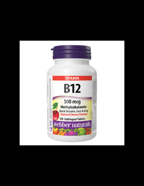 Energy, Nervous System, Brain Function - Vitamin B12, 500 µg, 120 Sublingual Tablets - Nutra Best Europe