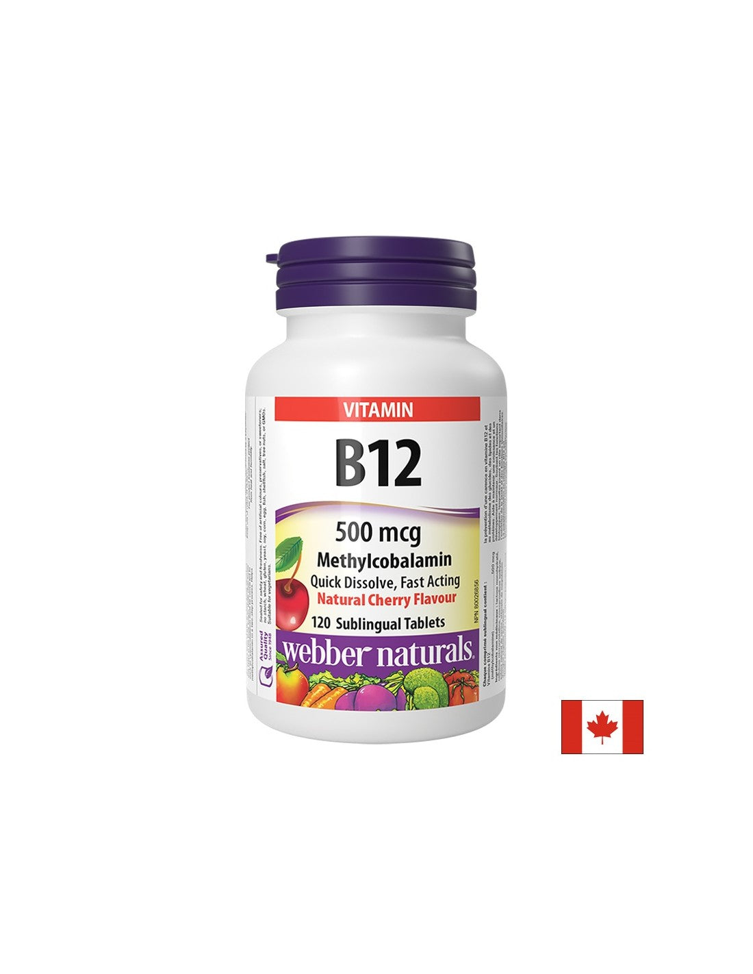 Energia, nervový systém, funkcia mozgu - vitamín B12, 500 µg, 120 sublingválnych tabliet