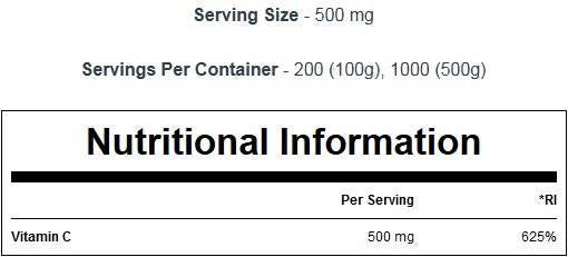 100% prášok vitamínu C 100 gramov