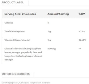 Vitamin C with Bioflavonoids 500 mg - 100 capsules - Nutra Best Europe