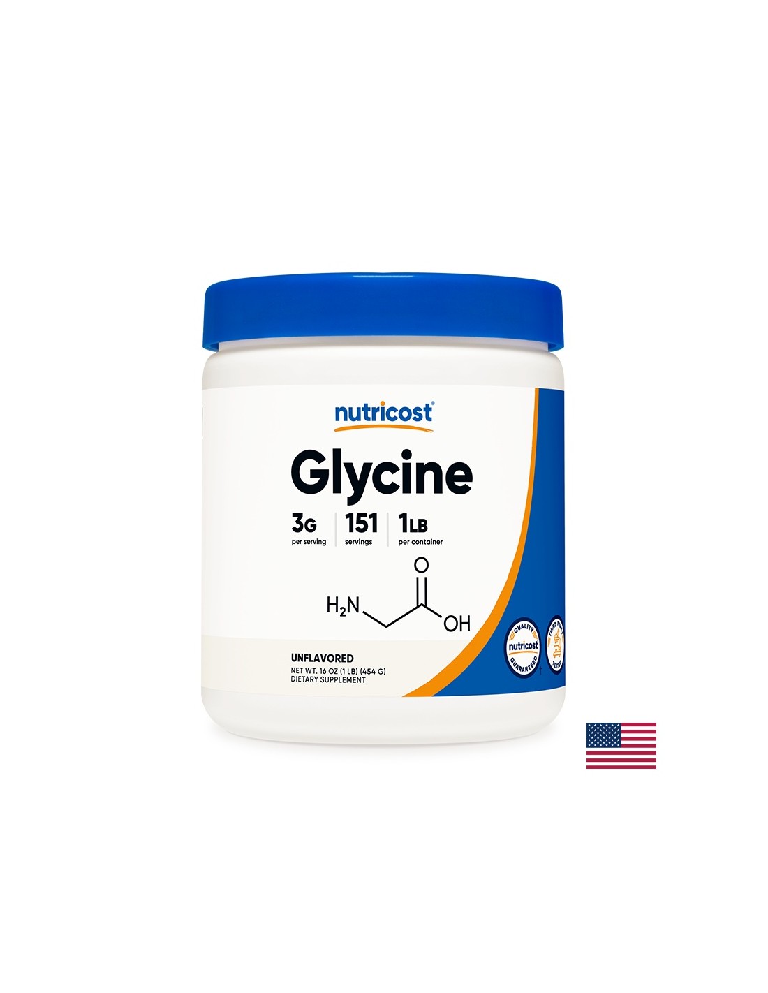 Nervový systém a funkcia svalov - glycín, 454 g <tc>Nutricost</tc> Prášok