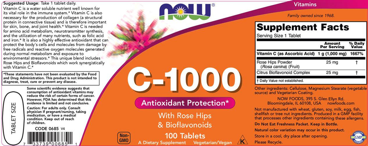 Vitamín C -1000 / s ružovými bokmi + bioflavonoidy - 250 tabliet