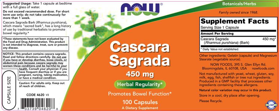 Cascara Sagrada 450 mg - 100 kapsúl