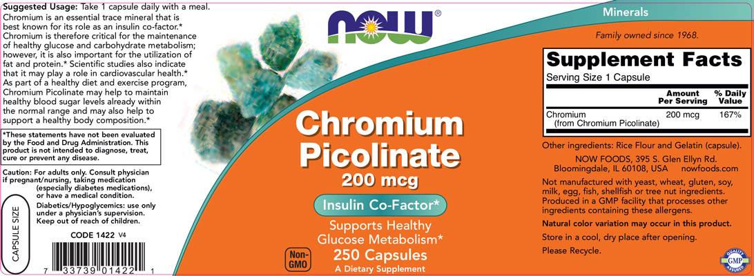 Pikolinát chrómu 200 mcg - 100 kapsúl