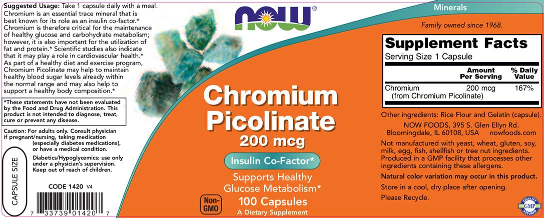 Pikolinát chrómu 200 mcg - 100 kapsúl