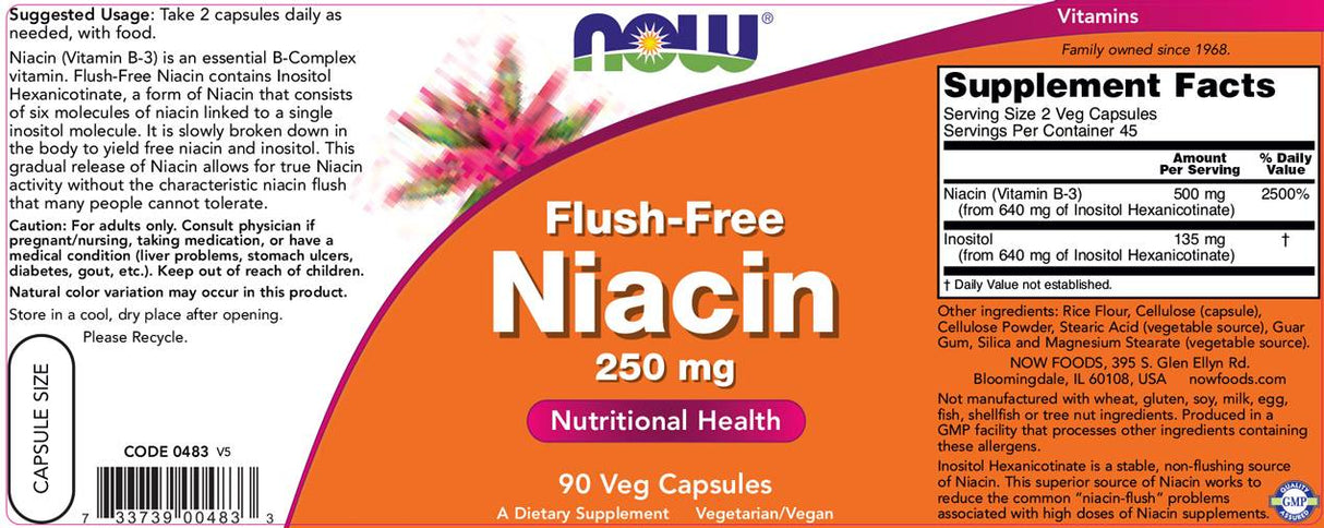 Niacín bez splachovania 250 mg - 90 kapsúl