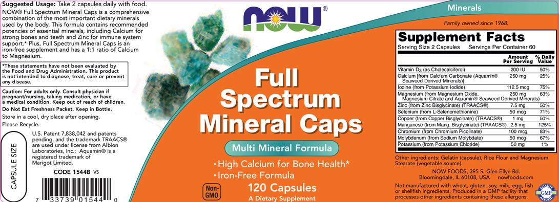 Celé spektrum minerálnych uzáverov - 120 kapsúl