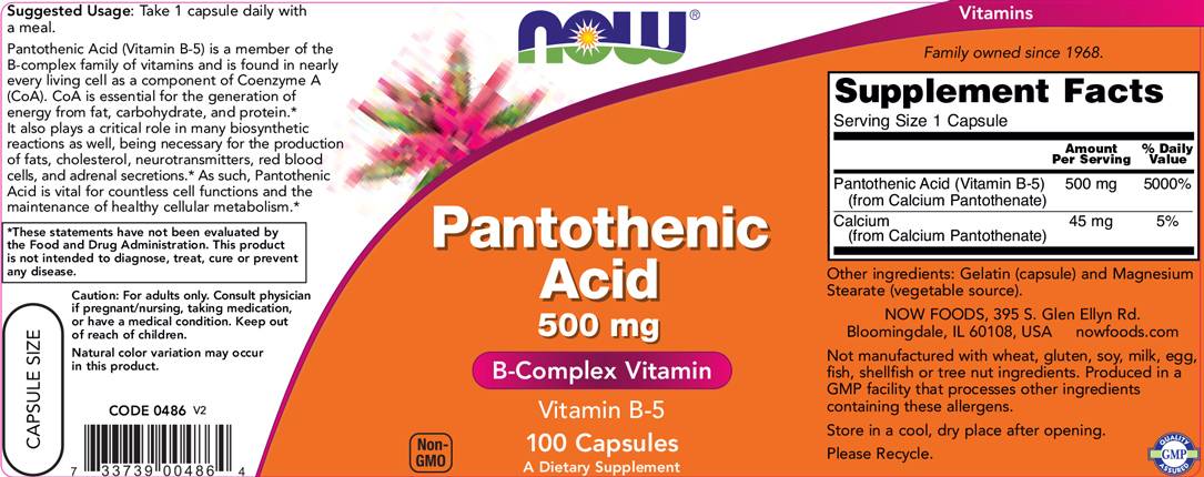 Vitamín B -5 / kyselina pantoténová 500 mg - 100 kapsúl
