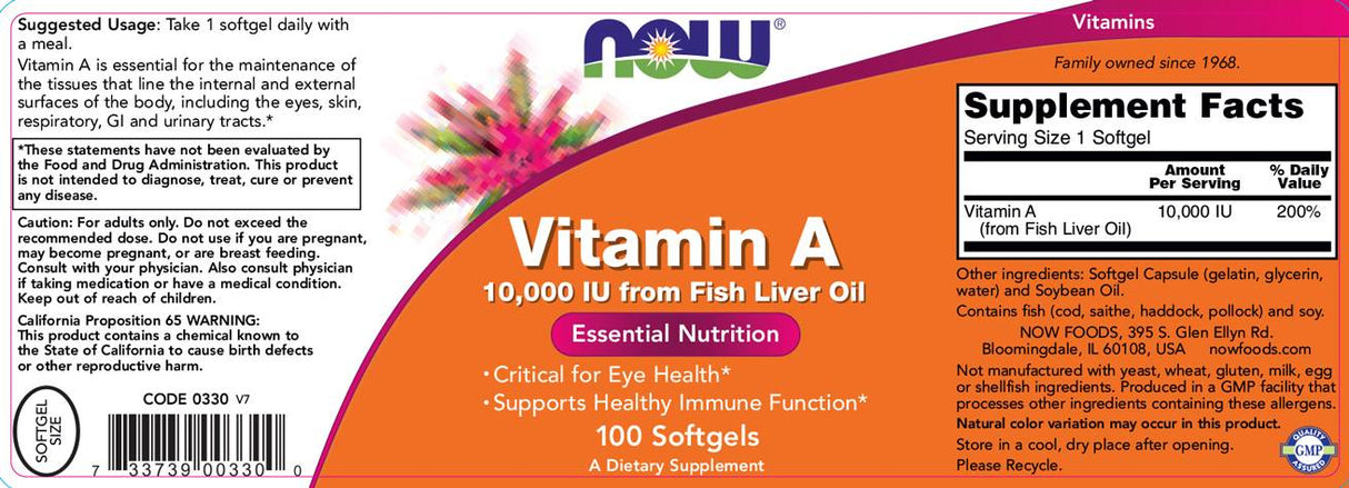 Vitamín A 10000 IU - 100 gélových kapsúl