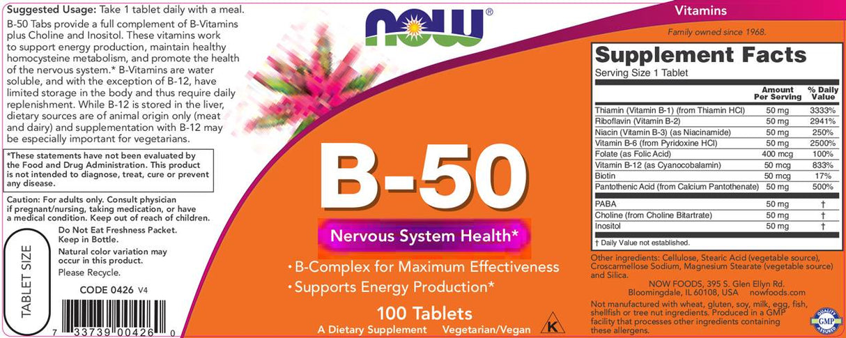 Vitamín B-50 [100 tabliet, 100 dávok]