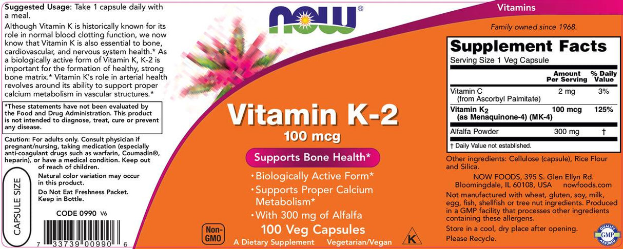 Vitamín K -2 100 mcg - 250 kapsúl