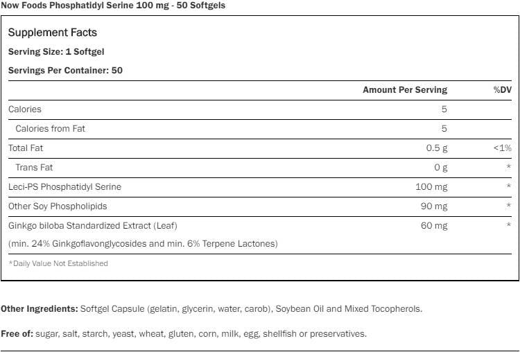 Fosfatidyl serín 100 mg + ginkgo [50 gélových kapsúl, 50 dávok]