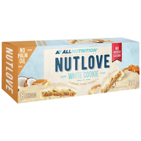 NutLove White Cookie | Caramel, Peanut & Coconut - 128 grams - Nutra Best Europe