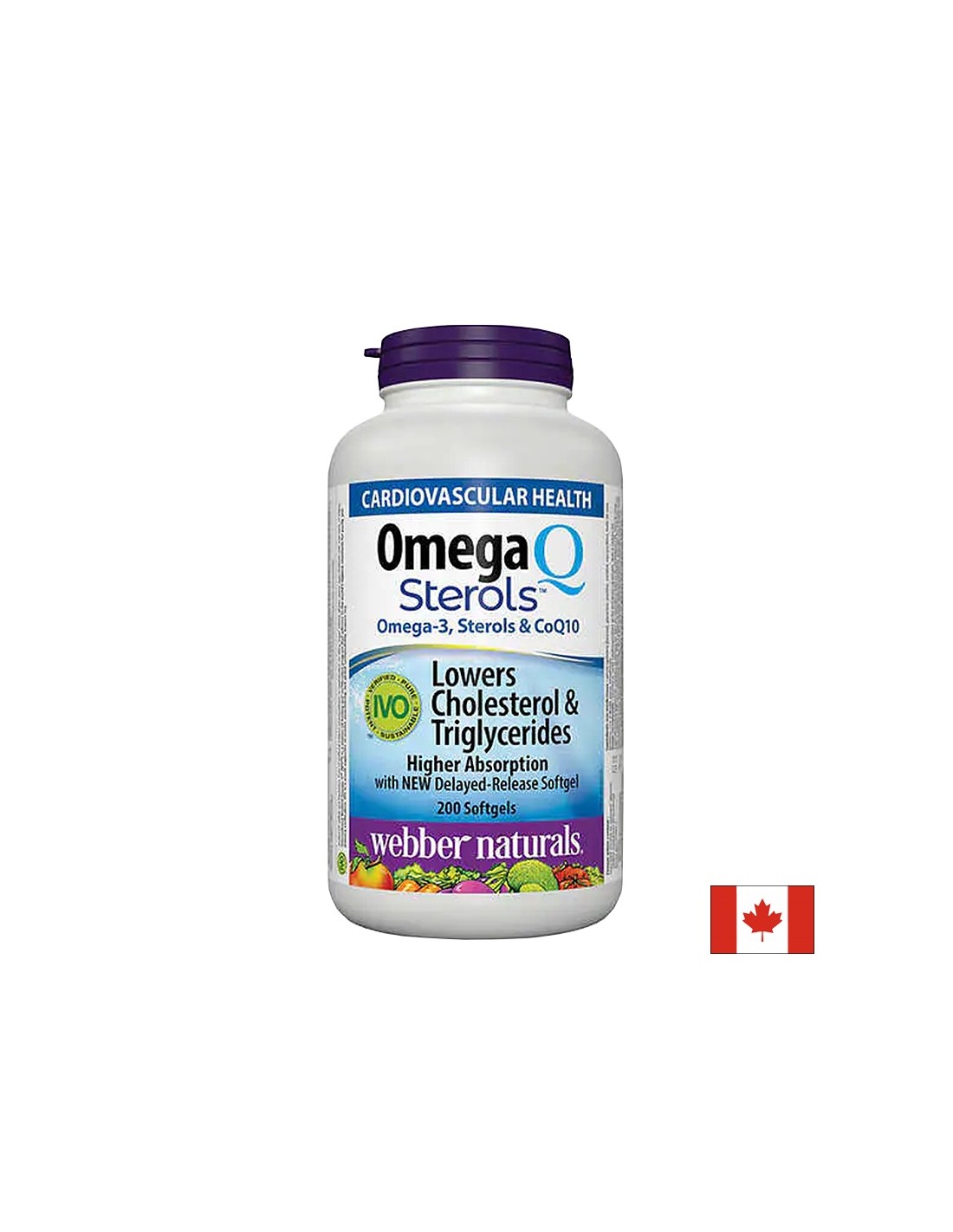 Omega -3, rastlinné steroly a koenzým Q10 - Omega Q sterols, 200 kapsúl softgel